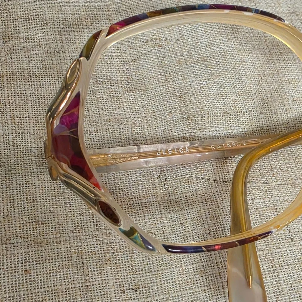 Christian De Roz Eyeglass Frames Jesica Rainbow Multicolor Vintage 80s Oversized